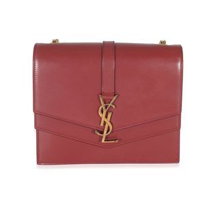 Saint Laurent Burgundy Smooth Leather Medium Sulpice